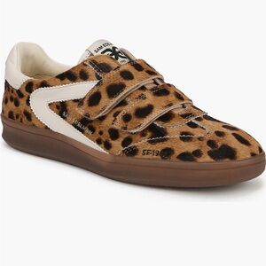 Sam Edelman Leopard-Print Velcro Sneakers - Tan, Black, White size 8.8.5 7.5.7